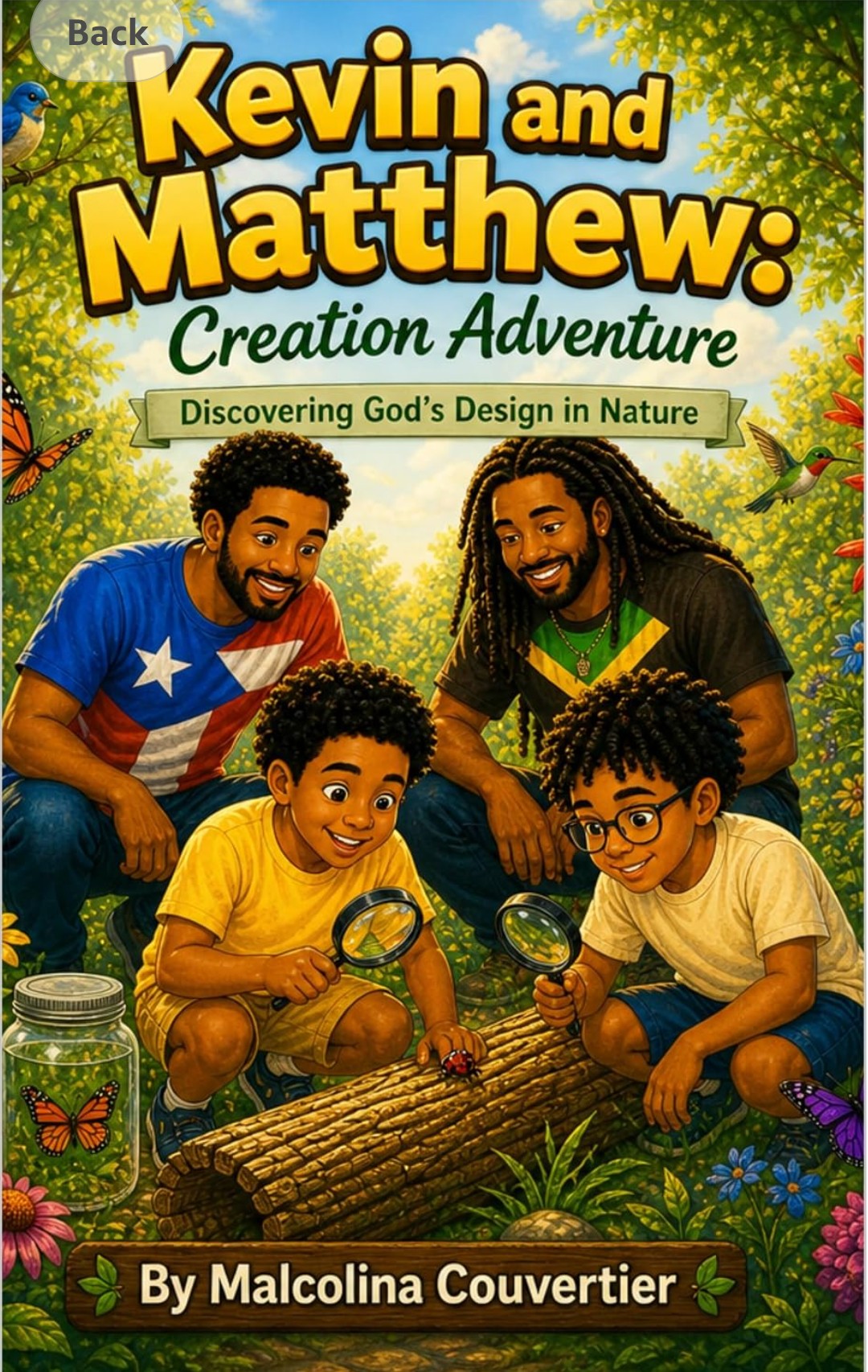 Kevin & Matthew's Creation Adventure book cover by Malcolina Couvertier
